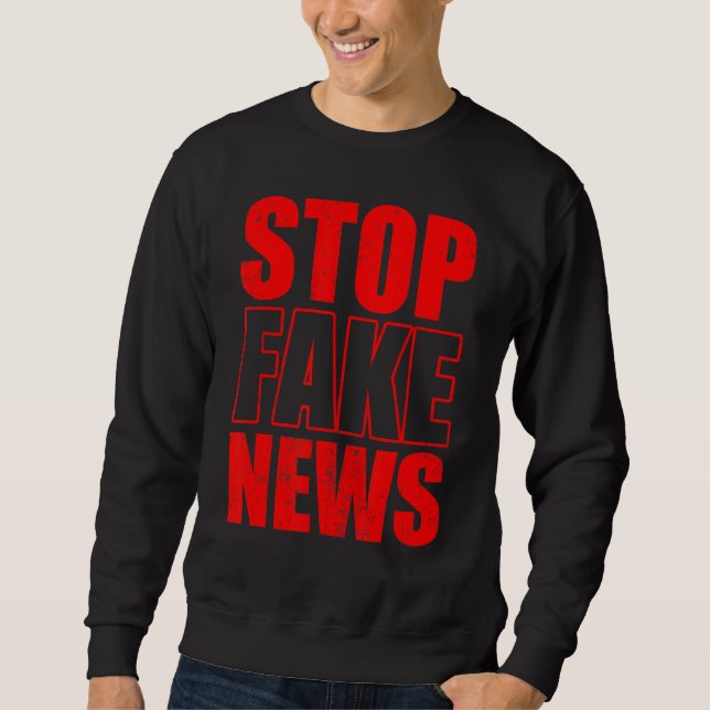 Moletom Parem com os Direitos de Notícias Falso Jornalismo (Frente)