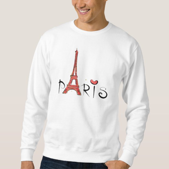 Moletom Paris Eiffel Tower Red Paris Tower with Heart Koko (Frente)