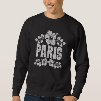 Moletom Paris Flowers Distressed White Print