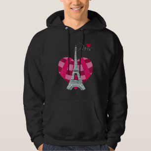 Moletom Paris Heart Love Eiffel Tower França Souvenir Fren