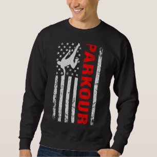 Moletom Parkour Freerunning com bandeira americana