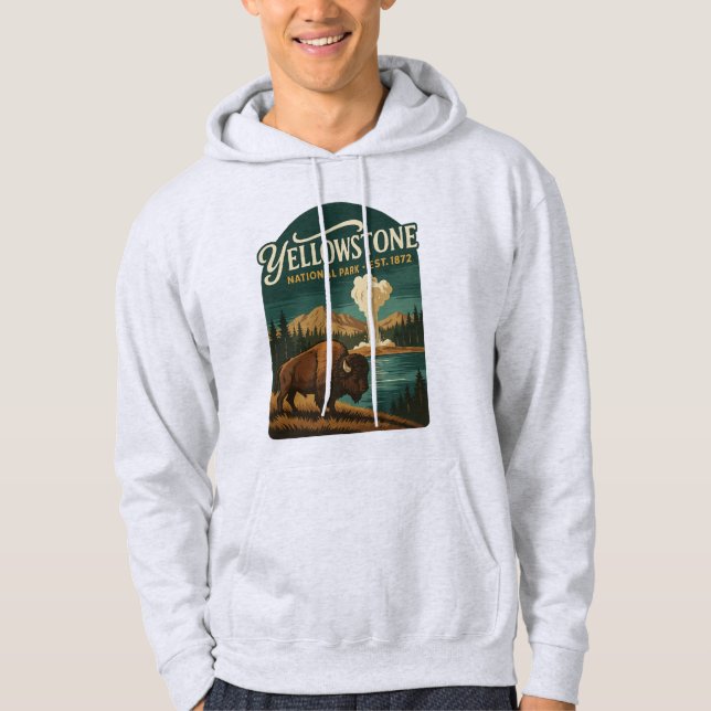 Moletom PARQUE NACIONAL DE YELLOWSTONE - Cartaz de Viagem  (Frente)