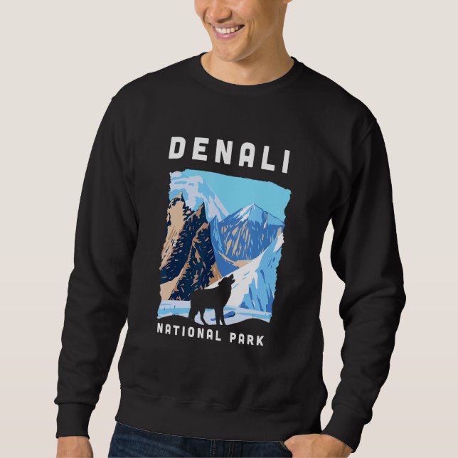 Moletom Parque Nacional Denali Wolf Alaska Wolf Alaska (Frente)