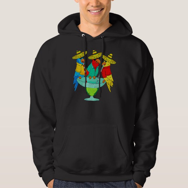 Moletom Parrot Cinco De Mayo Bebendo Tequila Fie Mexicana (Frente)