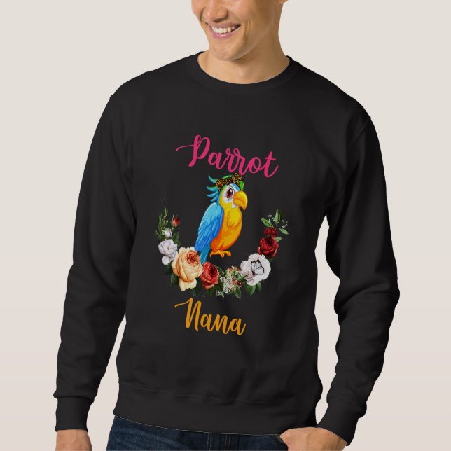 Moletom Parrot Nana Floral Parrot Bow Tie Lover Mother's D (Frente)