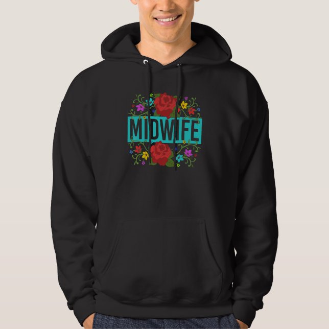 Moletom Parteira Gravidez Bebê Apanhador Flores Parteira (Frente)