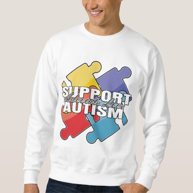 Moletom Partes do quebra-cabeça da consciência do autismo (Frente)