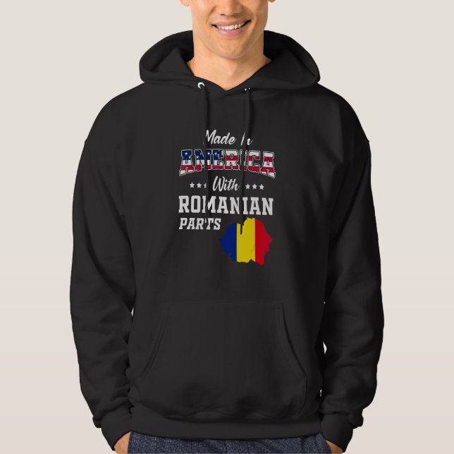 Moletom Partes Romenas da América Mapa da Romênia Bandeira (Frente)