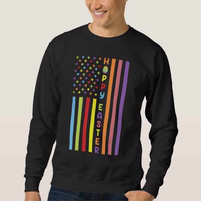 Moletom Páscoa de Bandeiras da América Roupa para Ovos de  (Frente)