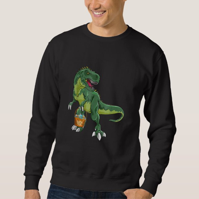 Moletom Páscoa Dino Bunny Ovo Hunt Dinosaur Trex Rex Rabbi (Frente)