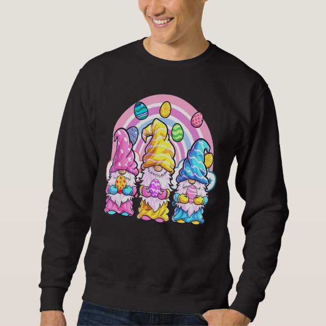 Moletom Páscoa Rainbow Gnomo Mulheres Páscoa Páscoa G (Frente)