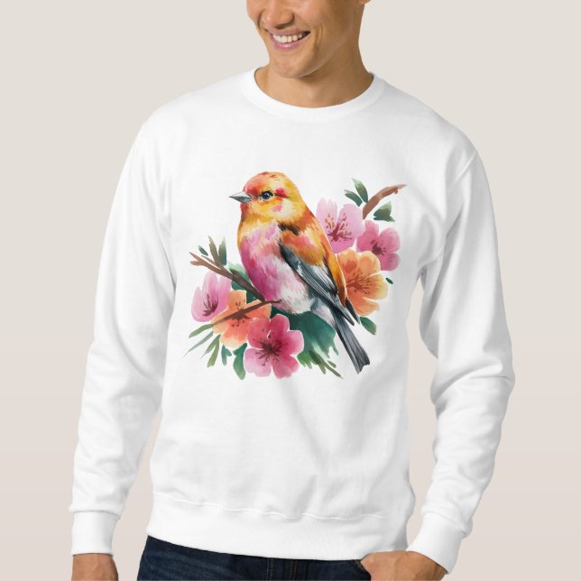 Moletom Passaro Flor Rosa (Frente)