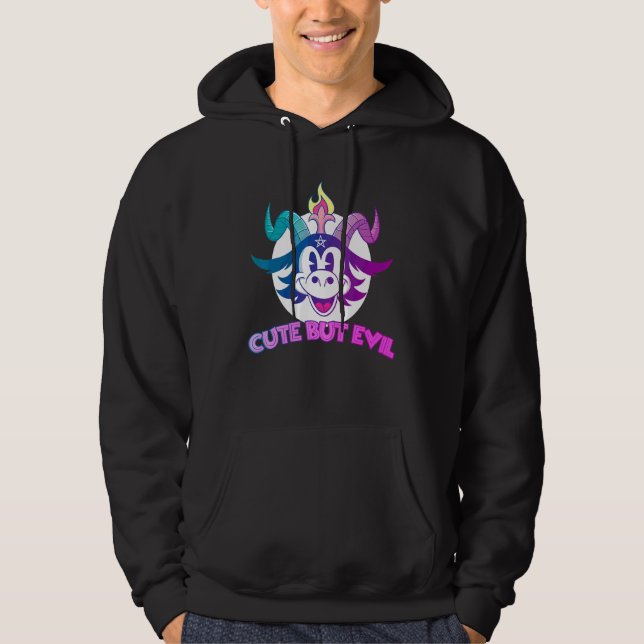 Moletom Pastel Goth Baphomet Fofo Mas Mau (Frente)