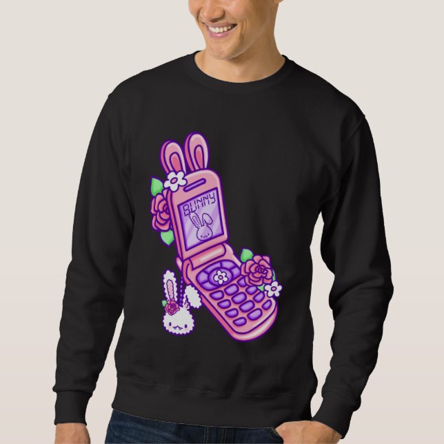 Moletom Pastel Goth Flip Phone Vampire Bunny Y2K Aesthetic (Frente)
