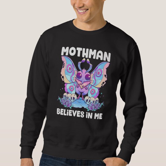 Moletom Pastel Goth Mothman Acredita Em Mim Críptido Gótic (Frente)