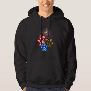 Moletom Pata-Cão-Leopardo-Americana Bandeira 4 De Julho Pe