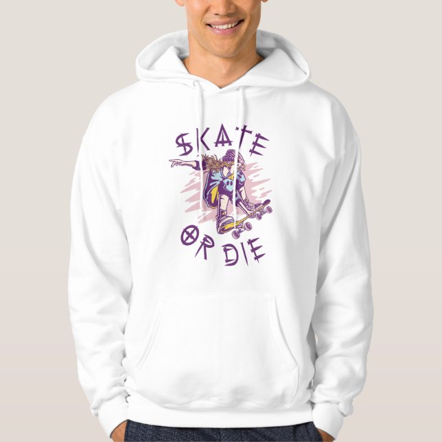 Moletom Patinar ou morrer Skateboarder rapariga (Frente)