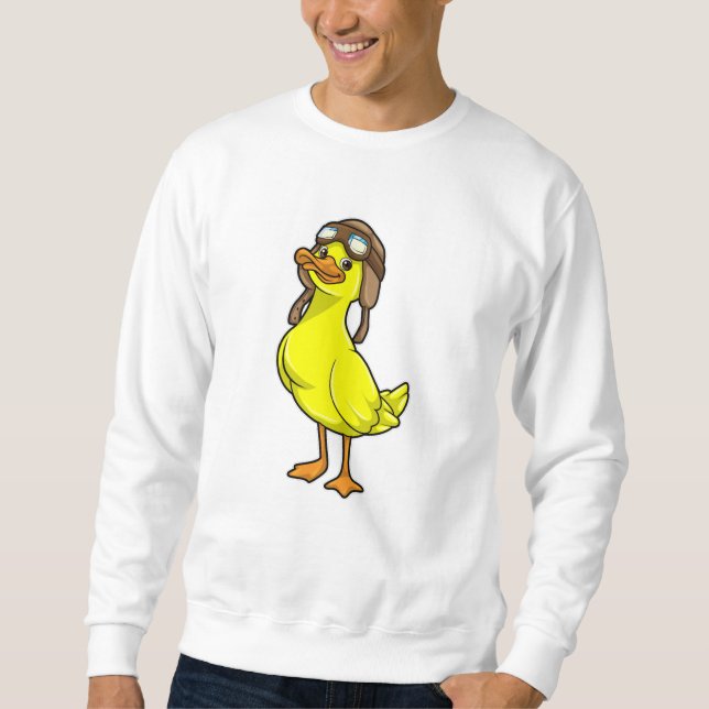 Moletom Pato como piloto com Boné e óculos (Frente)