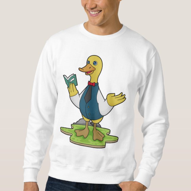 Moletom Pato como professor com livro (Frente)