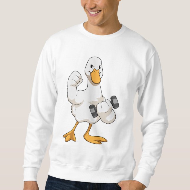 Moletom Pato na musculação com haltere (Frente)
