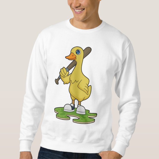 Moletom Pato no Baseball com bastão de beisebol (Frente)