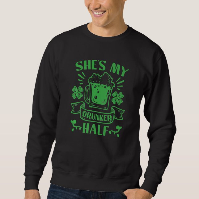 Moletom Patrick's Day She's my drunker half Premium (Frente)