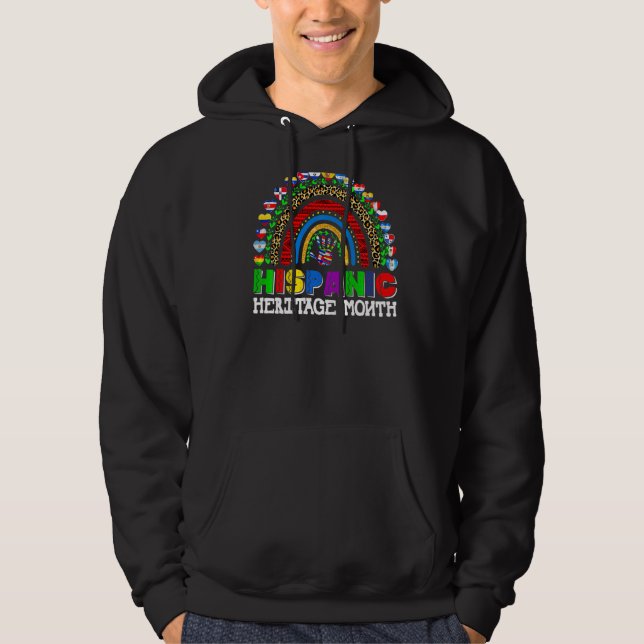 Moletom Patrimônio Nacional Hispânico Mês Arco-Íris Todos  (Frente)