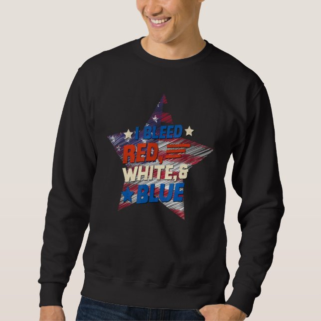 Moletom Pátrio Eu Sangro Vermelho Branco E Azul Citação Da (Frente)