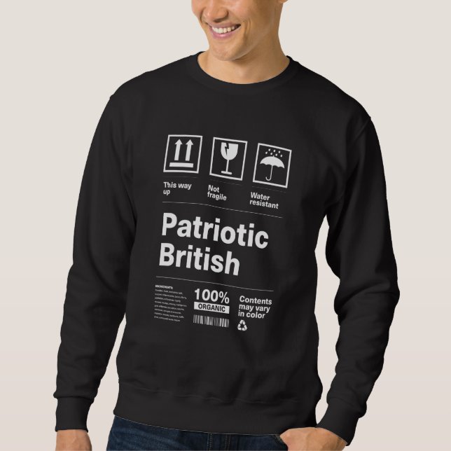 Moletom Patriotic British Patriotism United Kingdom Countr (Frente)