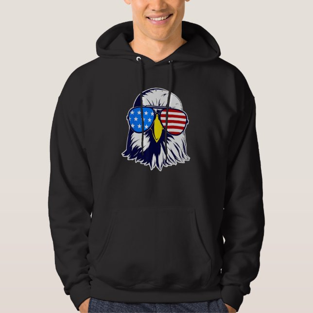 Moletom Patriotic Eagle with Sunglasses Fourth Of July Men (Frente)