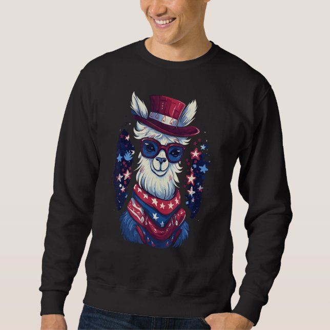 Moletom Patriotic Llama 4th Of July (Frente)