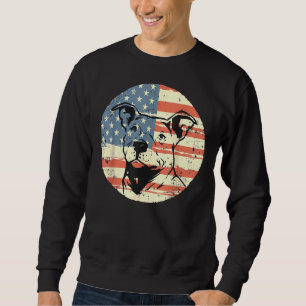 Moletom Patriotic Pitbull Retro Americano Flag Dog Mãe