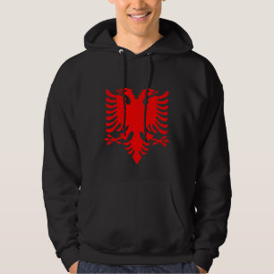 Moletom Patriótica Albânia Hoodie, moda da bandeira albane
