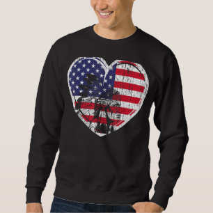 Moletom Patriótico 4 De Julho Dos Eua Flag Heart America N