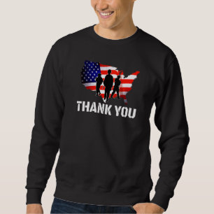 Moletom Patriótico de Bandeira Americana Obrigado Homens M