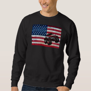 Moletom Patriótico Monster Truck American Flag Racing Usa