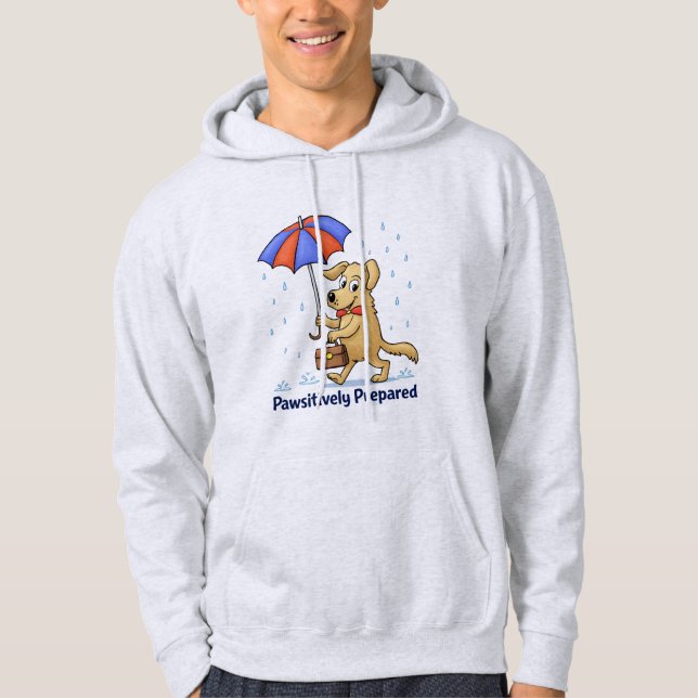 Moletom Pawsitively Prepared – Cute Dog with Umbrella (Frente)