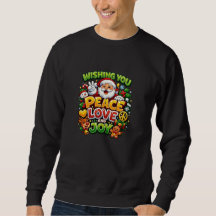 Paz Amor Alegria Papai Noel Gráfico de Natal