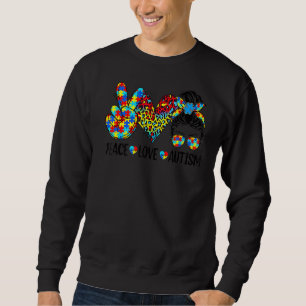 Moletom Paz Amor Autismo Mãe A Vida Mensagem Azul Autismo