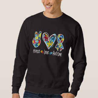Moletom Paz Amor Autismo Teto Suporte Autismo Consciência