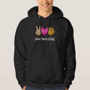 Moletom Paz Amor Basquetebol Impressão Leopardo Meninas Mu