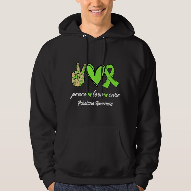 Moletom Paz Amor Esperança Fita Verde Claro Conscientizaçã (Frente)