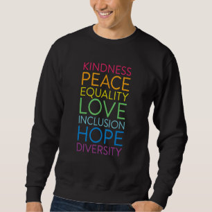Moletom Paz Amor Inclusão Igualdade Diversidade Direitos H