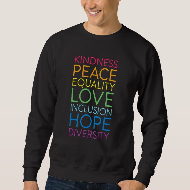 Moletom Paz Amor Inclusão Igualdade Diversidade Direitos H (Frente)