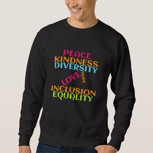 Moletom Paz Amor Inclusão Igualdade Diversidade Direitos H (Frente)