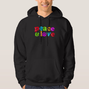 Moletom Paz E Amor, Palavras De Slogan Coloridas Com
