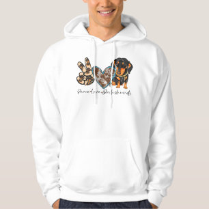 Moletom Peace Love Dachshund Dog Mãe Dachshund Lovers Wien