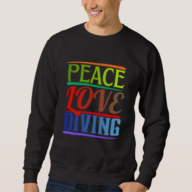 Moletom peace love diving (Frente)