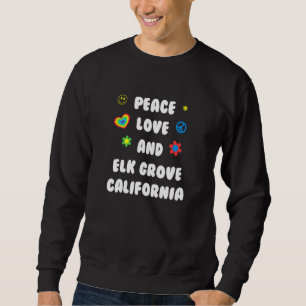 Moletom Peace Love Elk Grove California Patriotic Ca Patri
