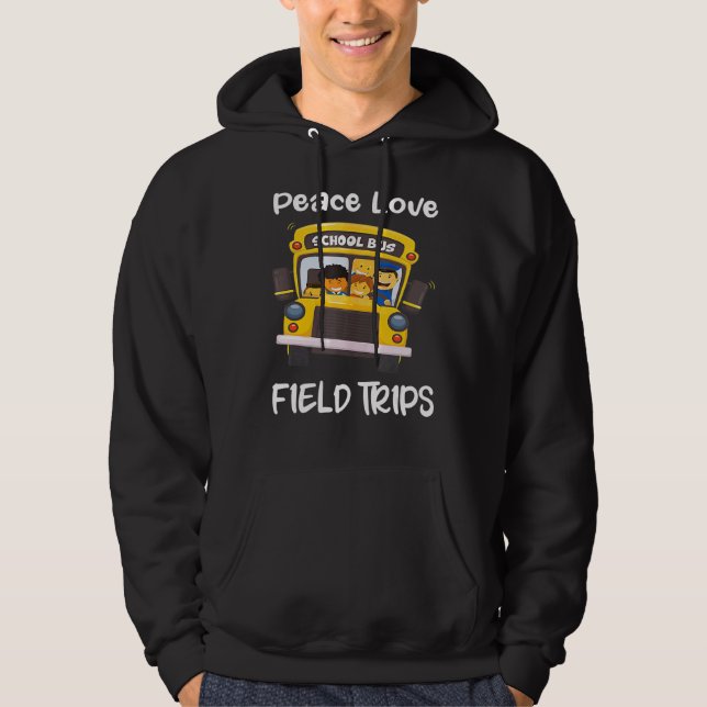 Moletom Peace Love Field Trips School Bus Field Vib (Frente)